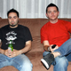 Without any aparrent effort, Geoff Scovell (right) makes the simple act of relaxing with a beer and watching TV an uncomfortable experience for friend Jay Reagor.